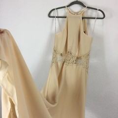 NWT Jarlo London ASOS Cream Aden Maxi Dress Lace Insert Waist Size XS/8