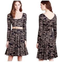 HD in Paris Anthropologie Striped Fit & Flare Size Large
