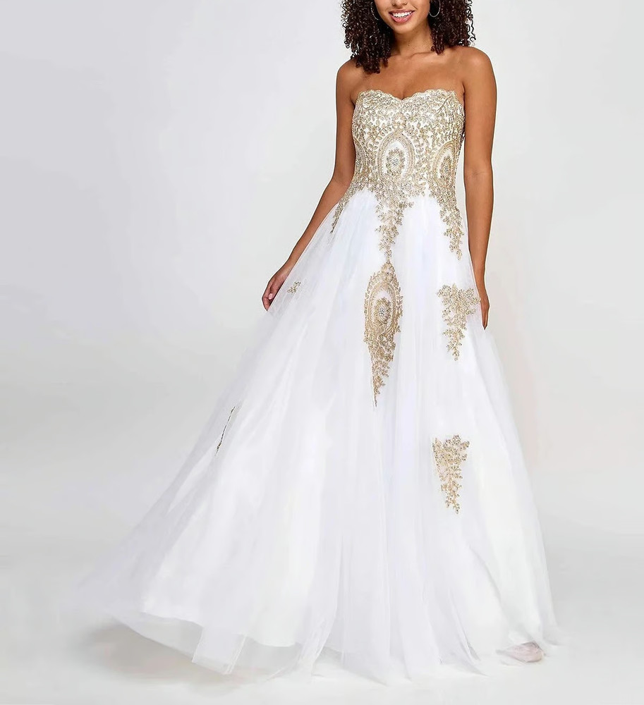 Say Yes Strapless Embellished Gown MSRP $199