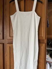 NWT The Drop Women’s Amelia Rib Knit Midi Tank Dress Side Slits Ivory Medium
