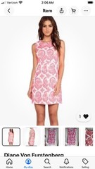 Diane von Furstenberg Coral Pink Carpreena Mini Floral Jacquard Dress SZ 6