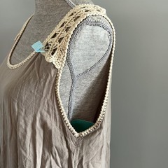 Umgee size L tan and cream sleeveless dress. Beach vibes bohemian lounge wear
