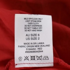 Scanlan Theodore Womens Maxi Dress Size 6 US2 Red Floral Voile Cotton High Neck
