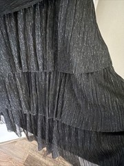 Lilly Pulitzer Wyn Dress Noir Black Metallic Knit Crinkle Cocktail Size 14 $198
