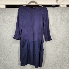 Comptoir Des Cotonniers Small Navy Blue Long Sleeve Dress with Pockets