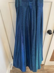 AMARRA Royal Blue Glitter Formal Ball Gown Size 14 Pockets Slit Bridesmaid Maxi