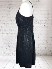 New Black Sequin Strap Dress 12 Party Evening Blue Vanilla