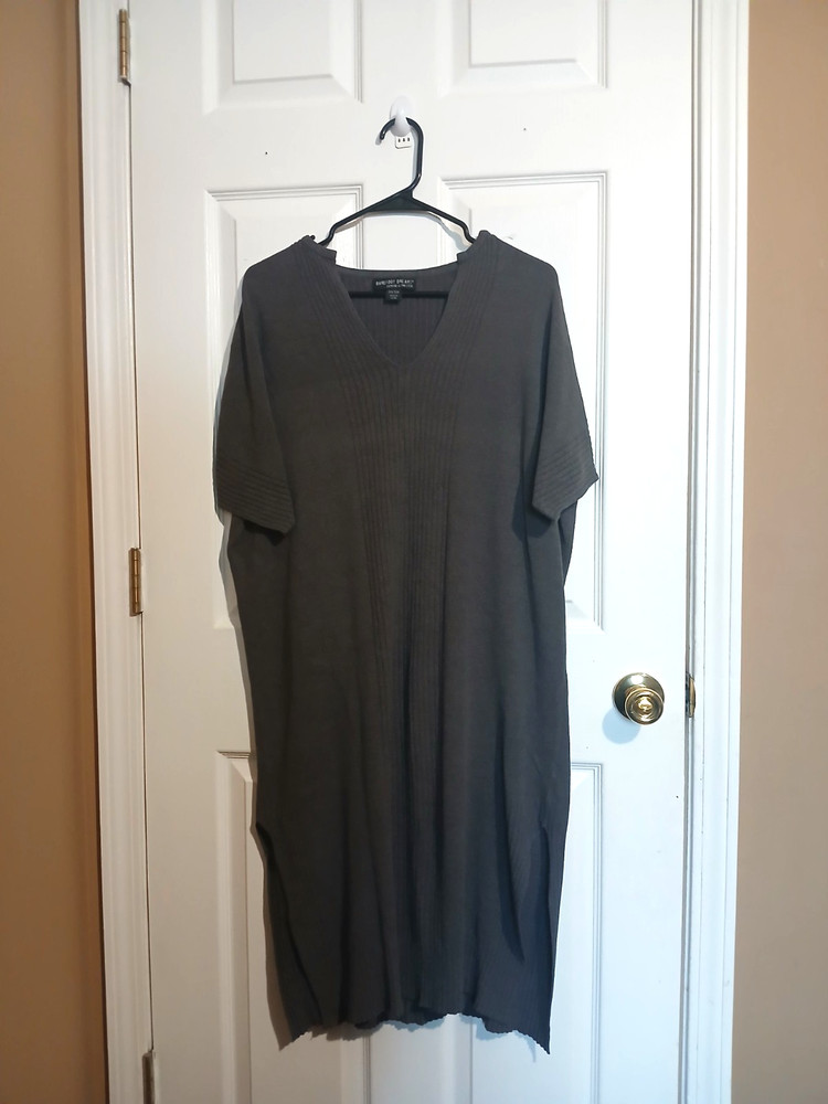 Barefoot Dreams Cozychic Ultra Lite Caftan Dress Women Gray One Size