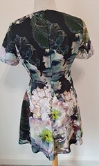 COAST – Purple Floral Patterned Structured Cotton Fit & Flare Dress – Size 10