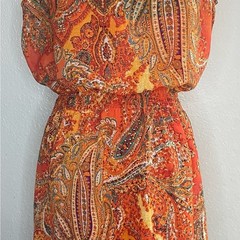 Ralph Lauren Orange Paisley Dress