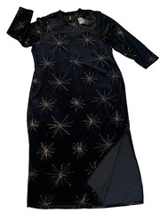 Torrid Celestial NEW Long Black Velvet Dress Women&rsquo;s Plus 3X Maxi Beaded