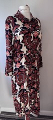 Full Length Patterned Long Sleeve Collared Shirt Dress From F&F Size 20