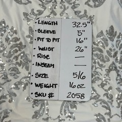 B. Darlin White Silver Sequin Damask Open Back Bodycon Dress Size 5/6