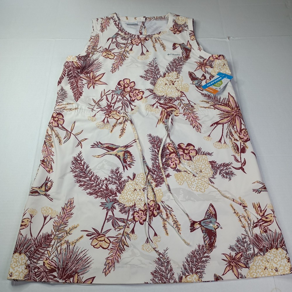 Columbia Bogata Bay Sleeveless Printed Dress Women&rsquo;s Size 2XL Drawstring Waist