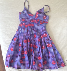 Heaven by Marc Jacobs Purple/Red Graphic Print Pleated Fit & Flare Dress S