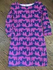 Lilly Pulitzer Marlowe Dress Elephant Pack Your Trunk Print Pink Blue Size XXS