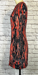 NEW Parker Black Red Snake Print BodyCon Mini Dress 100% Silk Long Sleeve XS