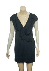 Iro Mini Dress S 36 Women Casual Sleeveless Ruffled Black Boho Short NEW 18579