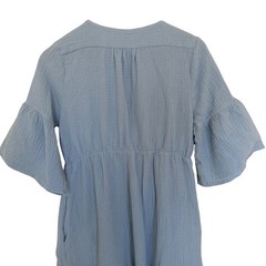 P.Cill Gauzy Cotton V Neck Popover Midi Dress With Flutter Bell Sleeves S NEW!