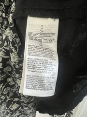 Old Navy Black & White Floral Chiffon Smocked Lined V-Neck Midi Dress S