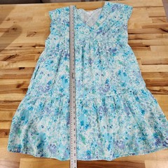 Time and Tru Dress Sz Small 4 6 Blue Floral Print Tiered Pockets Cottagecore