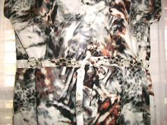 RELATIVITY PXL NO WRINKLE SHORT SILKY CAMO DRESS SUNDRESS~DRAWSTRING WAIST~