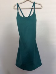 Womens Halara Green SoftlyZero Plush Sleeveless Athletic Dress with Skort XS NWT