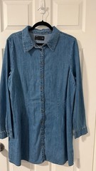 ASOS DESIGN Denim Fitted Shirt Dress in Midwash Size 14 US
