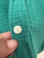 Universal Thread Women&rsquo;s Shirt Dress Green Solid Cotton Button Front Pockets L