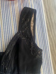 Vintage 1990s Tadashi Mini Dress Womens Size XS Black Lace Chiffon