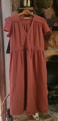 Christy Dawn Organic Gauze Cotton Dawn Dress Short Sleeve Terracotta Orange XL
