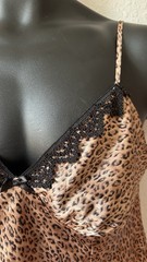 Gilligan O’ Malley Leopard Print Black Lace Slip Dress / Nightie M Grunge