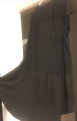 Anthropologie Dolan Tunic Dress Black Asymmetrical Blended Fabric Layered SZ L