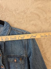 Frye blue denim long sleeved dress w/ pockets women Sz Medium- med wash