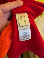 Victoria Beckham Red Crepe Shift Dress w/ Fluted Hem — US 6 / UK 10