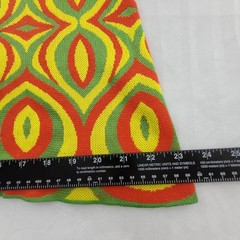 Zara Jacquard Knit Mini Dress Size S Retro 60s Mod Boho Citrus Yellow Green Red