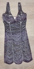 Body Central Women&rsquo;s Purple Silver Runched Sexy Dress Size Small Made In USA