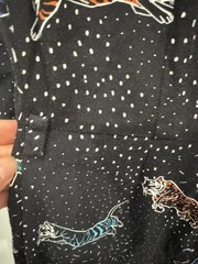 Sugarhill brighton black tiger patterned 3/4 sleeved mini dress size 8