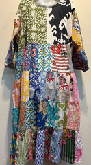 Nwt FUNKY STUFF nothing matches patch cotton maxi hippy boho DRESS 6X Free shipp