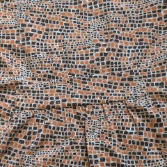 J.McLaughlin Orange & Brown Crocodile Print Square Neck Nylon Dress Size Medium