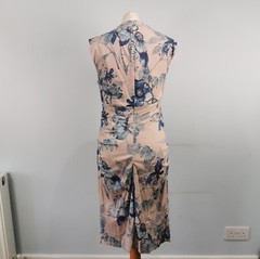 PHASE EIGHT Rapunzel Ruched Fitted Floral Pink Dress Wedding Party UK 12 Fits 10