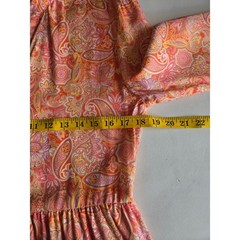 Johnston & Murphy Orange Pink Paisley Lyocell Tiered Dress S Boho Cottage Retro