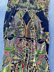 VTG CHRISTIAN LACROIX Bazar Stunning Velvet Maxi Dress Gown High Slit EU 38 S/M