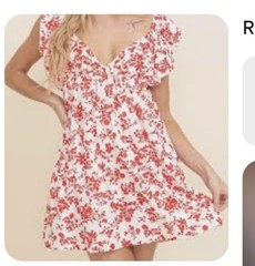 Women’s Cloud Ten Red And White Dress Floral Medium NWT