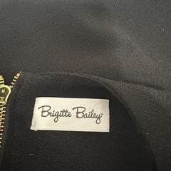 Brigitte Bailey Black Sleeveless A-Line Dress Gold Back Zipper Preppy Old Money