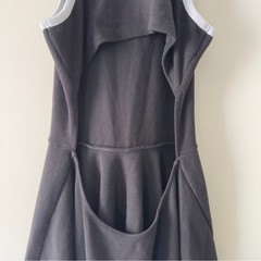 Anthropologie Daily Practice Cutout Back Black White A-Line Mini Dress Athletic