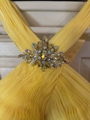 Riva Designs Vibrant Yellow Cross-Back Gown Size 2 NWOT
