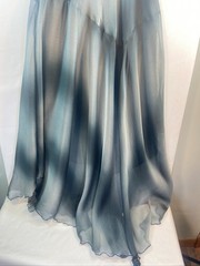 RABBIT RABBIT RABBIT DESIGNS SZ 6 VNECK GRAY V BACK SLEEVELESS SHEER LINED DDESS