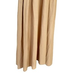 Solid and Striped Soglio Halter Ecru Camel Brown Maxi Dress Size L