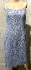 New NWT $5,000 Michael Kors Collection Sequin Embroidered Lace Blue Dress US 4
